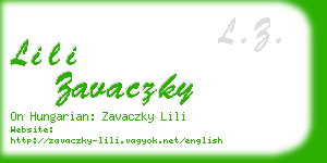 lili zavaczky business card